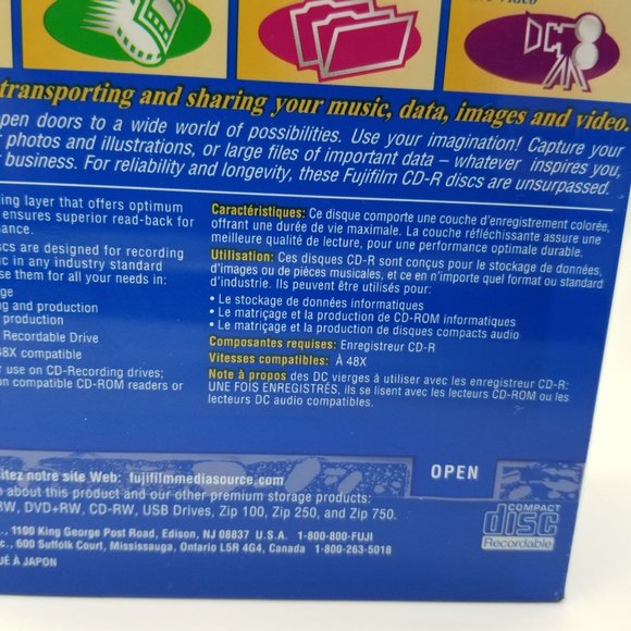 Fujifilm Recordable CD-R 80 Min 700mb Slim Compact Disc Pack of 10 NEW - Picture 4 of 7